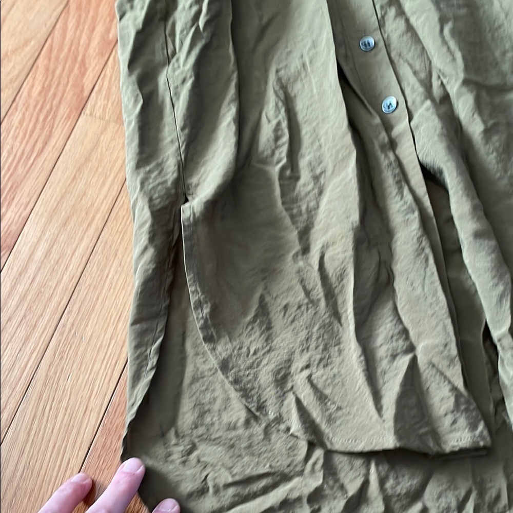 Maeve Olive Green Button-Up Maxi Dress Size 2 - Picture 7 of 9